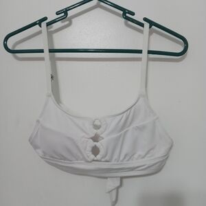 Shade & Shore Tie back triple peep hole front bikini top size small